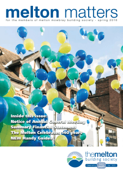 Inside this issue - The Melton Building Society