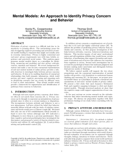 Mental Models: An Approach to Identify Privacy Concern and Behavior