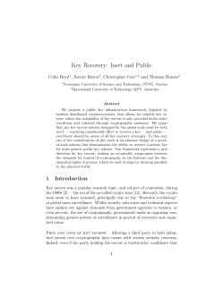 Key Recovery: Inert and Public