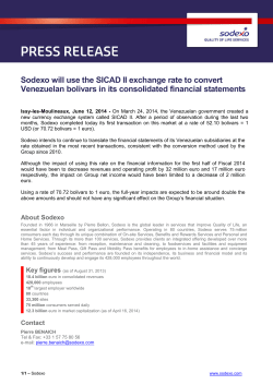 Sodexo will use the SICAD II exchange rate to convert Venezuelan