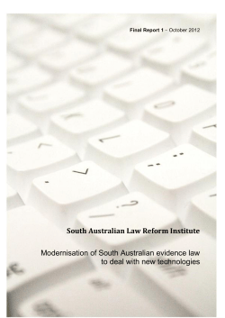 Modernisation of South Australian evidence law to deal