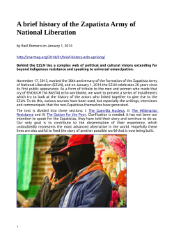 A brief history of the Zapatista Army of National Liberation 2014