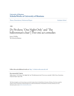 Dr. Pit show, "One Night Only" and "The balloonman`s chair"| Two