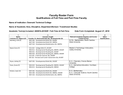 Faculty Roster Form - Denmark Technical College