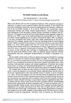Fat-soluble vitamins in cystic fibrosis