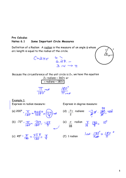 1 Pre Calculus Notes 6.1 Some Important Circle