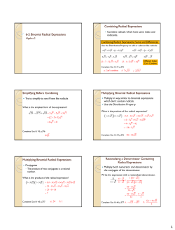 6-3: Binomial Radical Expressions