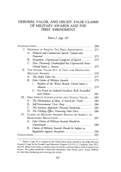 heroism, valor, and deceit: false claims of military awards and the