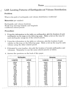Name _ ( LAB: Locating Patterns of Earthquake and Volcano