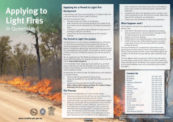 Applying to Light Fires - Rural Fire Service Queensland