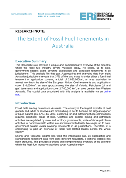 The Extent of Fossil Fuel Tenements in Australia