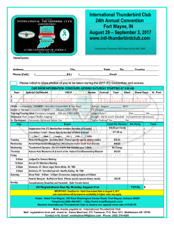 International Thunderbird Club 24th Annual Convention Fort Wayne