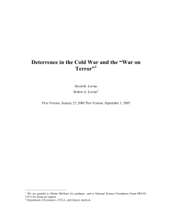 Deterrence in the Cold War and the &ldquo;War on Terror&rdquo;