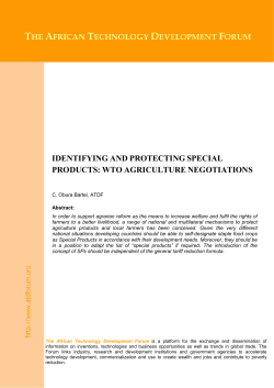 identifying and protecting special products: wto agriculture