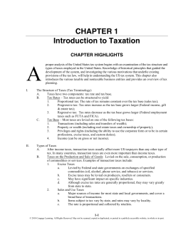 CHAPTER 1 Introduction to Taxation