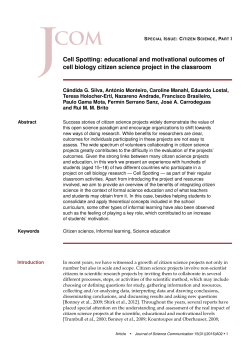 Cell Spotting: educational and motivational outcomes of cell biology