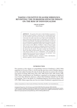 taking cognitive dualism seriously: revisiting the durkheim