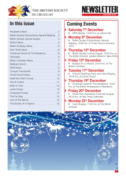 NEWSLETTER - The British Society in Uruguay