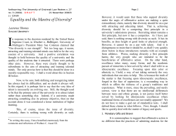 Equality, Respect, and the Mantre of Diversity