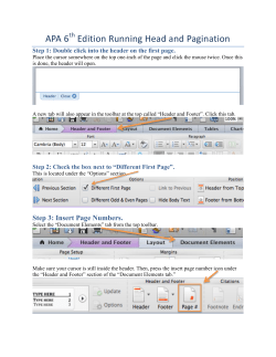 APA 6th ed. Running Head and Pagination