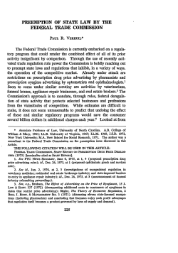 Preemption of State Law by the Federal Trade Commission