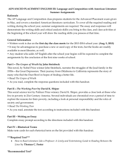 ADVANCED PLACEMENT ENGLISH III