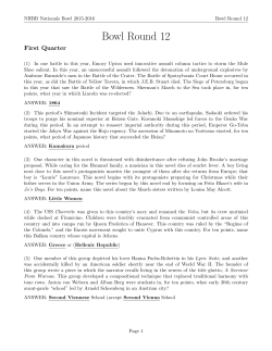 Bowl Round 12 - National History Bowl