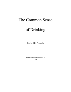 The Common Sense of Drinking
