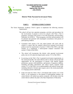Distict Wide Parental Involvement Policy