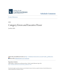 Category Errors and Executive Power - Scholarly Commons