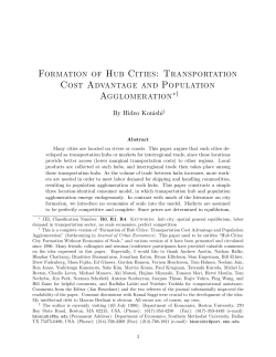 Formation of Hub Cities