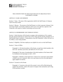 THE CONSTITUTION OF THE STAFF SENATE OF ARKANSAS