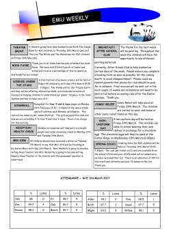 EMU WEEKLY - Eccleston Mere Primary School