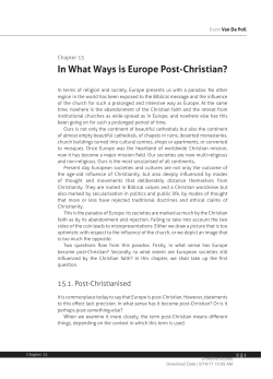 In What Ways is Europe Post-Christian?