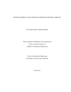 FINITE ELEMENT ANALYSIS (FEA) FOR SOCCER BALL IMPACT