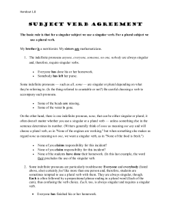 Handout 1.8-subject verb agreement