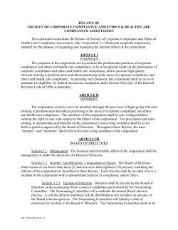 HCCA Bylaws - Health Care Compliance Association
