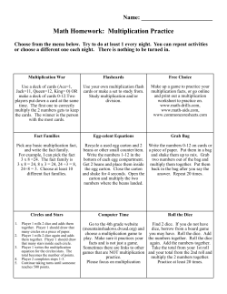 Multiplication Choice Board