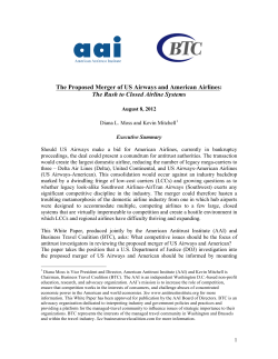 The Proposed Merger of US Airways and American Airlines: The