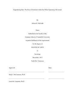 Engendering Hate: The Rise of Feminism within the White