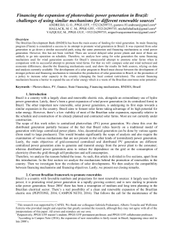 Financing the expansion of photovoltaic power generation in Brazil