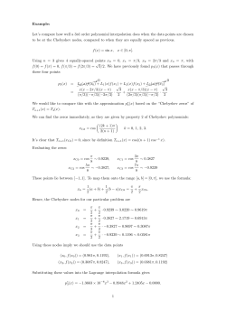 Chebyshev Polynomials: Example