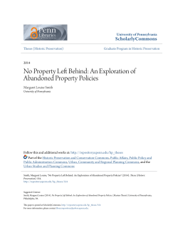 No Property Left Behind: An Exploration of Abandoned Property