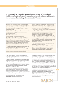 ARTICLES Is 12-monthly vitamin A supplementation of preschool