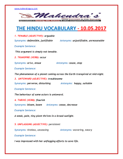 the hindu vocabulary - 10.05.2017
