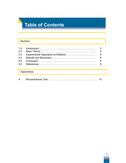 Table of Contents