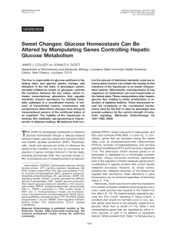 Glucose Homeostasis Can Be Altered by Manipulating Genes