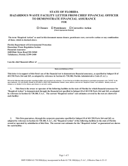 (a), Hazardous Waste Facility Letter from Chief Financial Officer to
