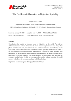 The Problem of Alienation in Objective Spatiality