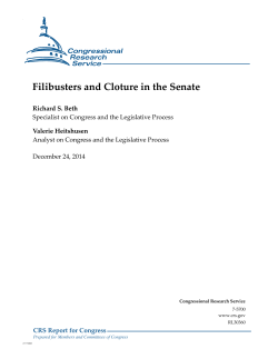 Filibusters and Cloture in the Senate [April 7, 2017]